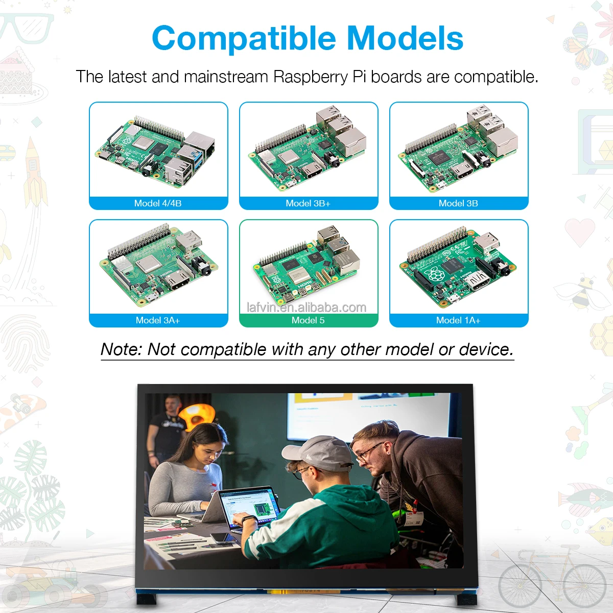 7 Inch Raspberry Pi Monitor Touchscreen - 800x480 DSI IPS Display