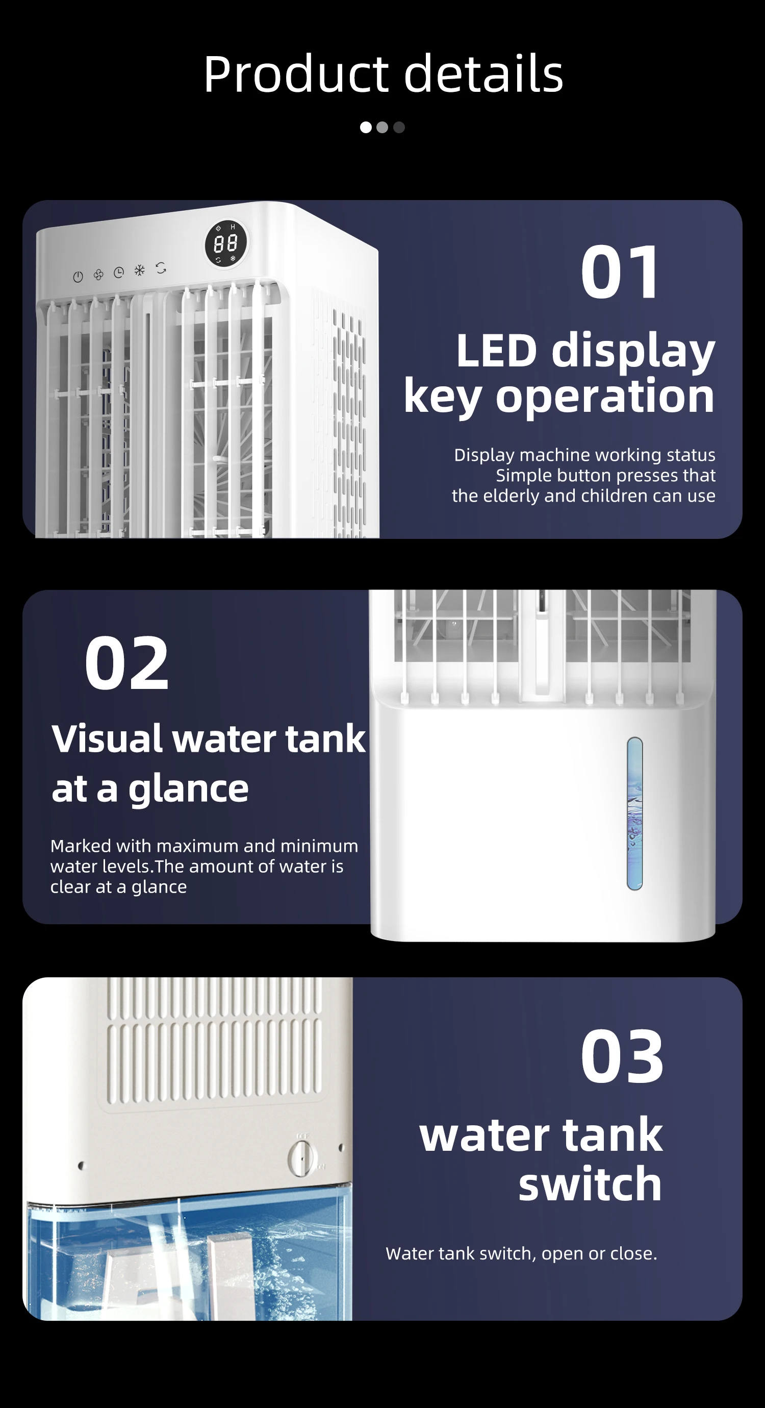 90 Degree Oscillating Air Cooler Fan For Home Office Large Standing ...