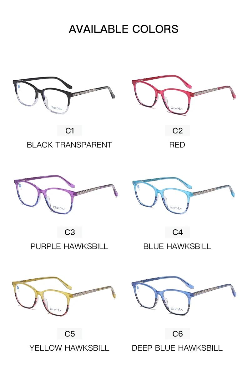 Manufacture Clear Mazzucchelli Acetate Frames Blocking Blue Light
