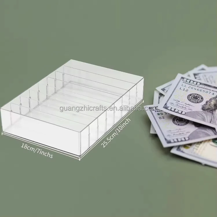 Organizador De Billetes De Acrílico Transparente – Medidas 24,5x18,5x6 Cm – Protege Y Exhibe Tus Billetes De Colección – Portátil Y Duradero