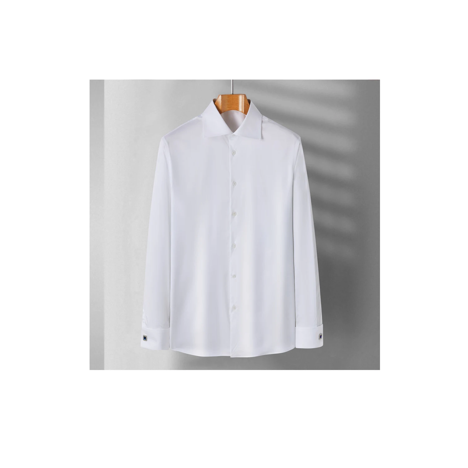 New Arrival Anti-Wrinkle Draped Casual No-Iron Professional Wear Business Clothing Men White Shirt 