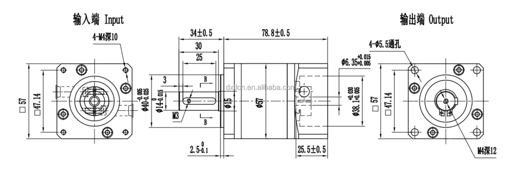  Custom Servo 57mm Reductor Ratio 4 5 7 10 Double Step Transmission Gearbox 57 Flange Powder Metallurgy Speed Reducer supplier