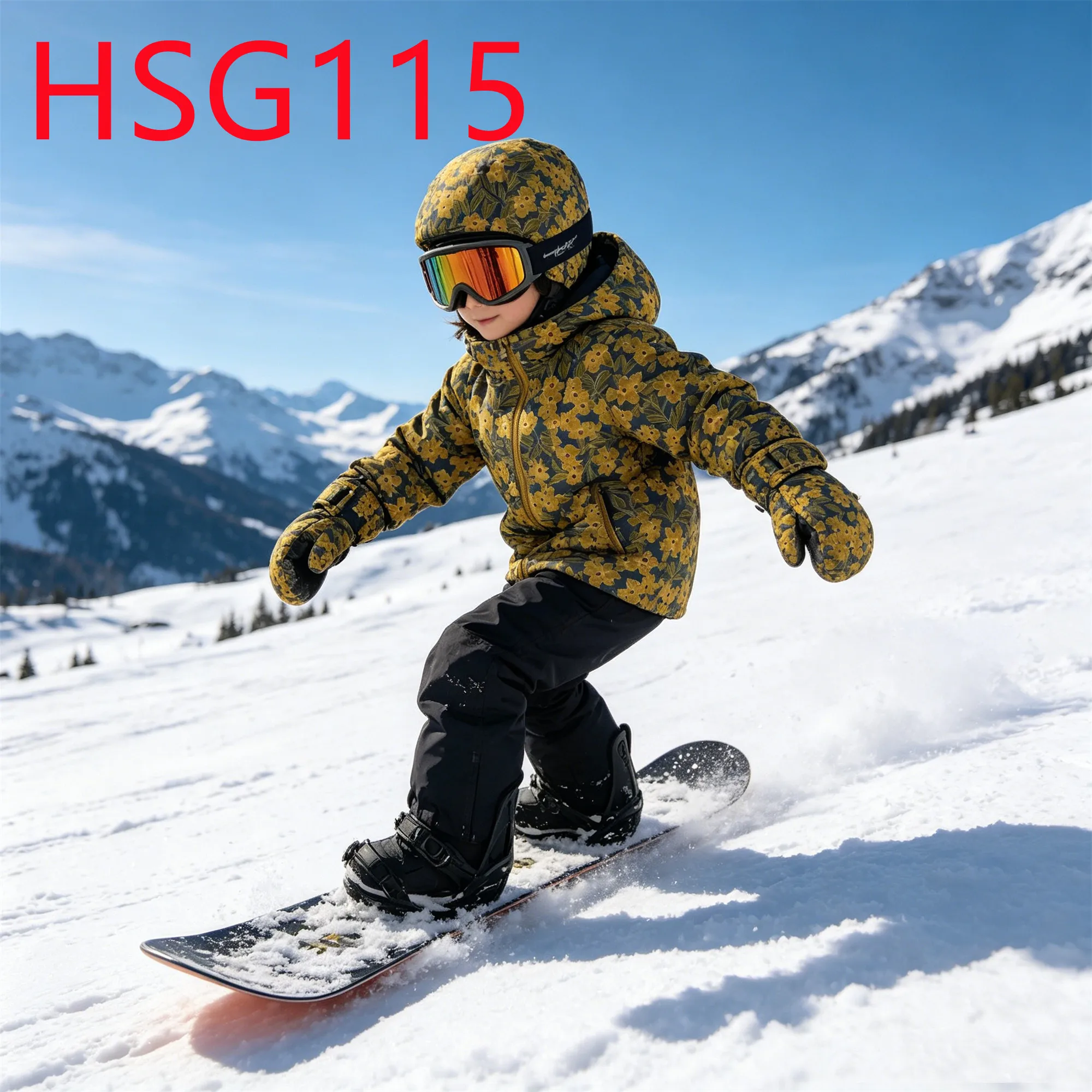 HY,Hua Singh Snowboarding Double Thicken Long-lasting Warmth Kids Ski Gloves Snow Gear Water Permeating Winter Mitten HSG115