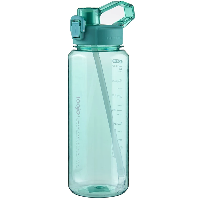 Leejo 4l 4 L Liter 4000ml Large Capacity Plastic Water Bottle with  Motivational Time Marker