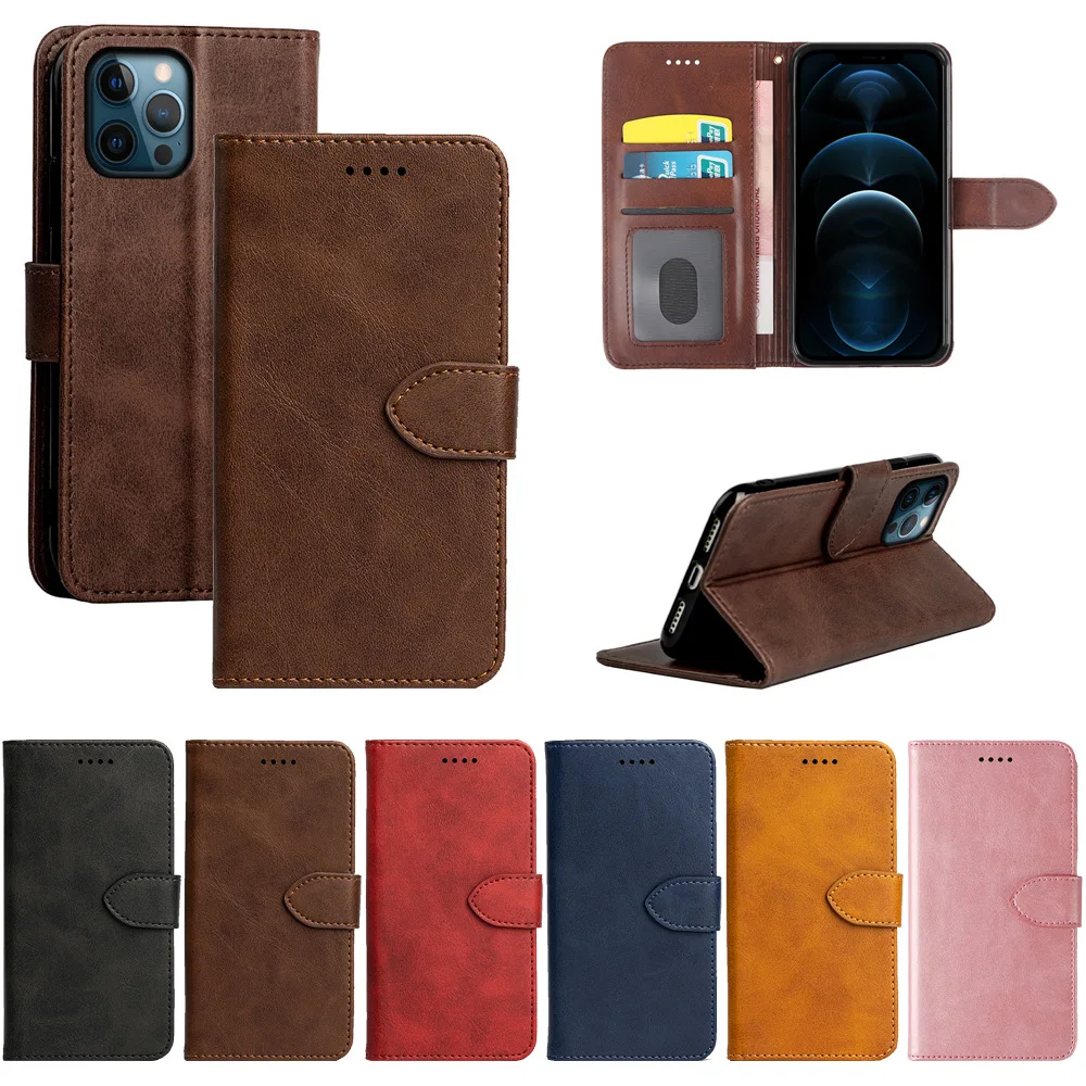 For iPhone 15 14 13 12 11 Pro Max XS 8/7+ Wallet Case Leather Flip