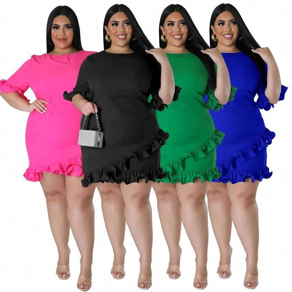 Alibaba.com: 2025 New Fashion Plus Size Mini Dress with Ruffle Sleeve, Crew Neck : Fast shipping available for bulk orders of casual and formal wear Alibaba.com: 2025 New Fashion Plus Size Mini Dress with Ruffle Sleeve, Crew Neck : Fast shipping available for bulk orders of casual and formal wear