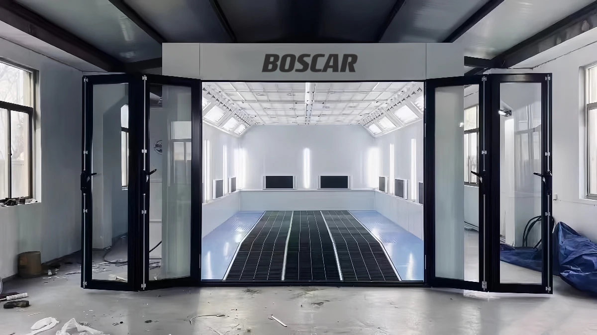 Electric/Diesel/Gas Heating 8m *4m Luxury Spray Booth Auto Car Paint Booth Big Glass Gate Luxury Car Paint Room