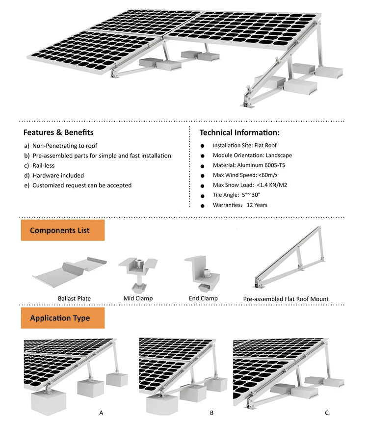 Flat Roof Solar Mounting Solution Solar Roof Structure System| Alibaba.com