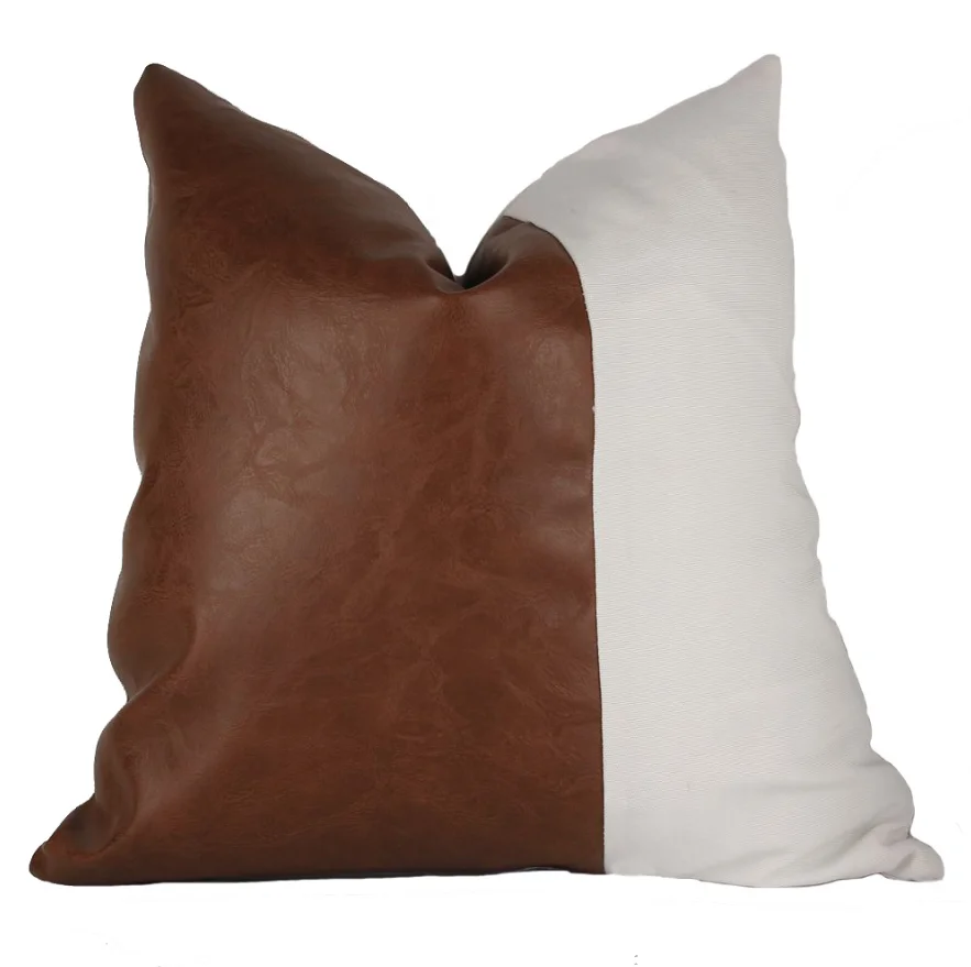 half leather pillow