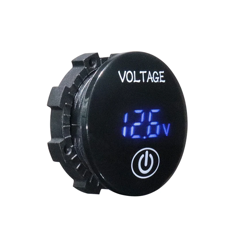Car Motorcycle LED Panel Digital Display Voltmeter with Touch ON OFF Switch 