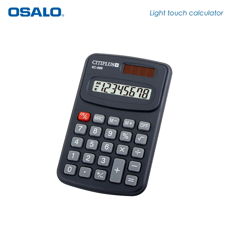 Электронный калькулятор, мини-калькулятор на солнечной батарее, оптовая продажа, канцелярский калькулятор kc 888 для детей