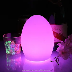 Modern Mini LED Egg Shape Night Light 16 Colors Changing Colorful Bedroom Mood Remote Controlled Middle Table Lamps for Room
