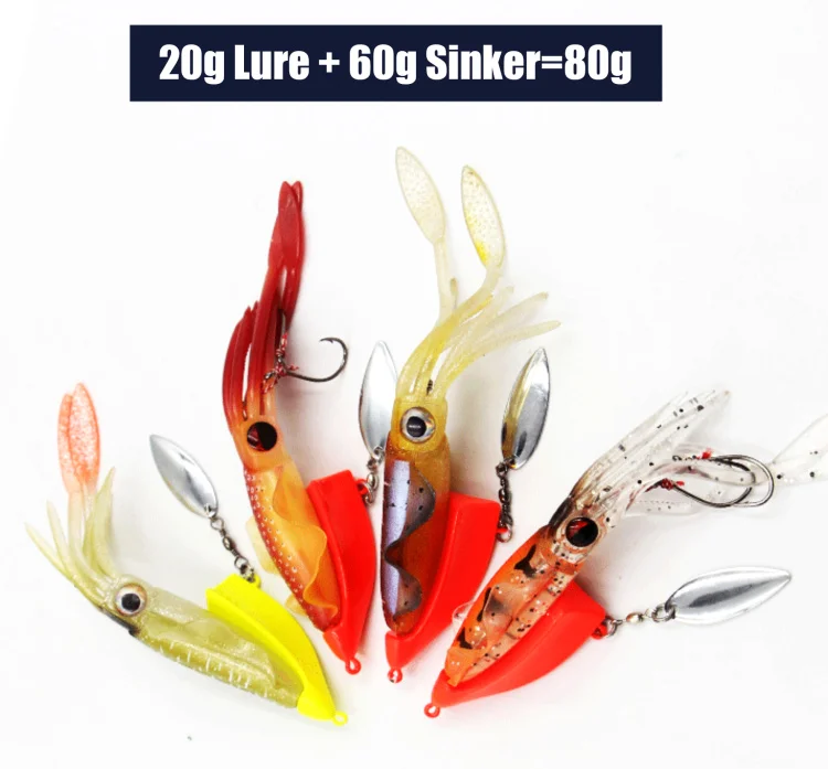 Lot De 10 Leurres De Pêche Calmar - Appâts Dur Type Crevette - Hameçons Double Acier Inox - Pour Seiche Et Poulpe