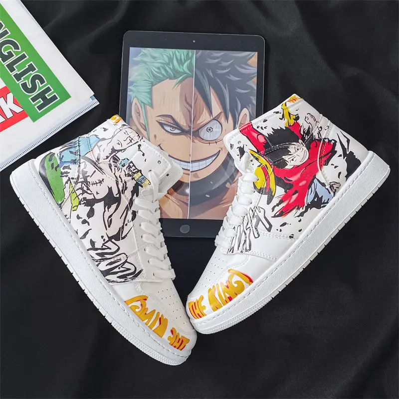 One Piece Anime Shoes High Top Sneakers for Men Women