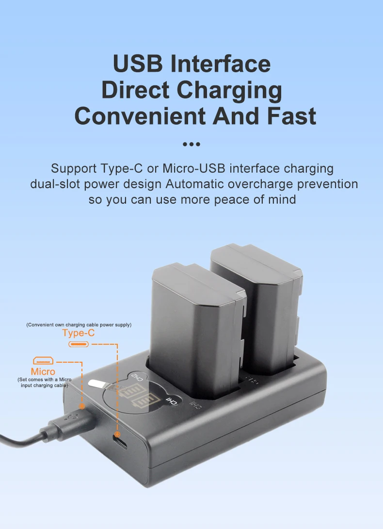 LCD display dual USB charger for Sony NP-FZ100 NP FZ100 battery quick charge factory