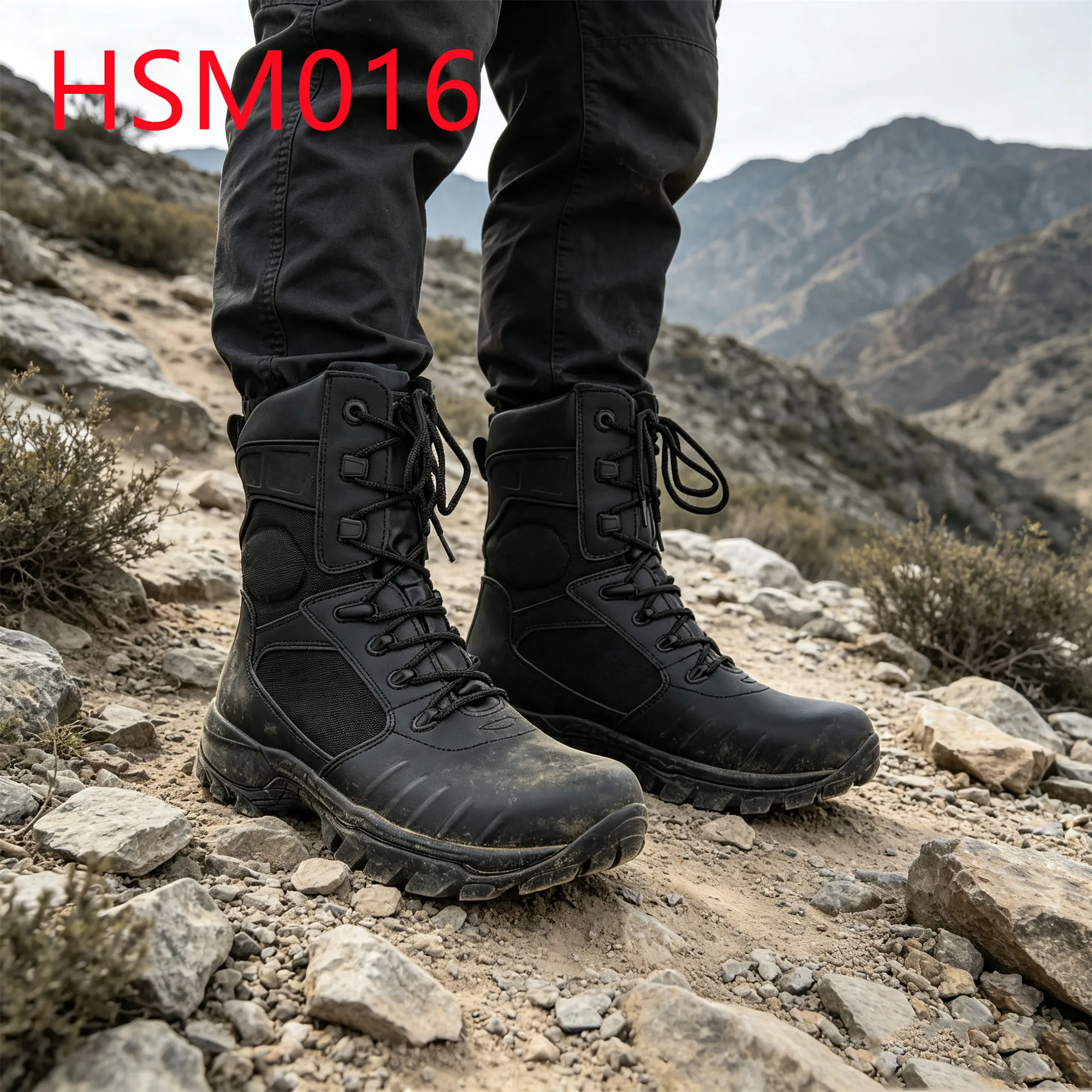 HY,Factory Retail Anti-impact EVA+rubber Sole Hua Singh Combat Boots Team Drill Waterproof Sock Design Tactical Boots HSM016
