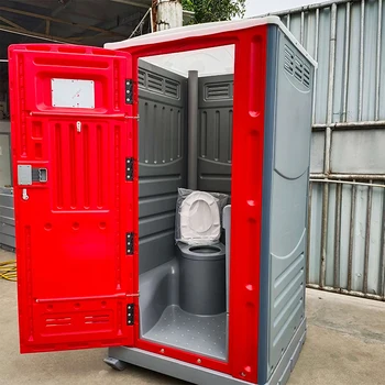 2024 Customized plastic public toilet with steel skid portaloo outdoor mobile Hdpe portable toilet australia with CE