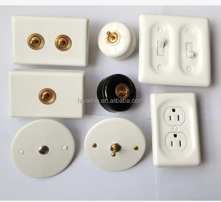 Vintage Dec Ceramic Wall Switch Retro Porcelain Push Switch Cover Oem