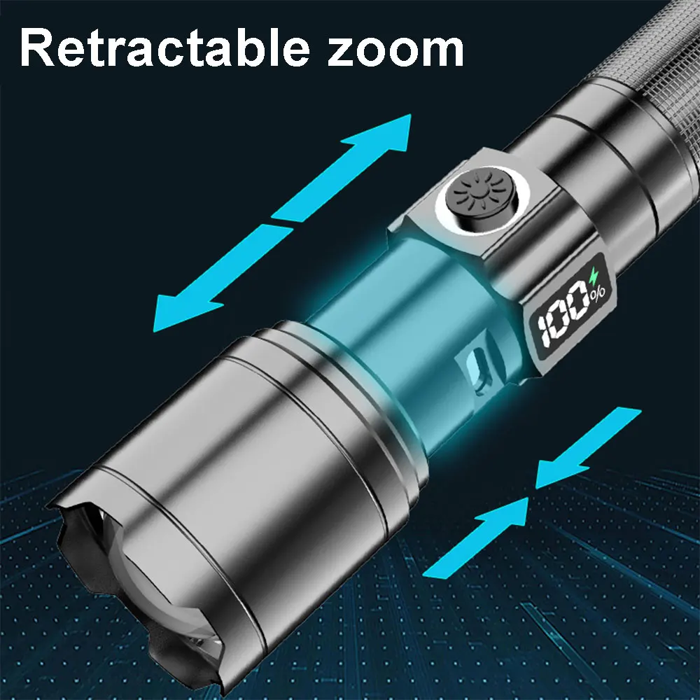 TAIKOO Zoomable LED Flashlight with 5 Lighting Modes for Hunting and Hiking Camping