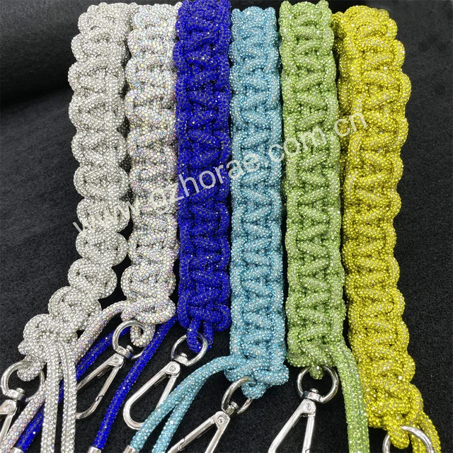 Sp001 sparkling handmade braided rhinestone strap cross body strap crystal purse strap for bag