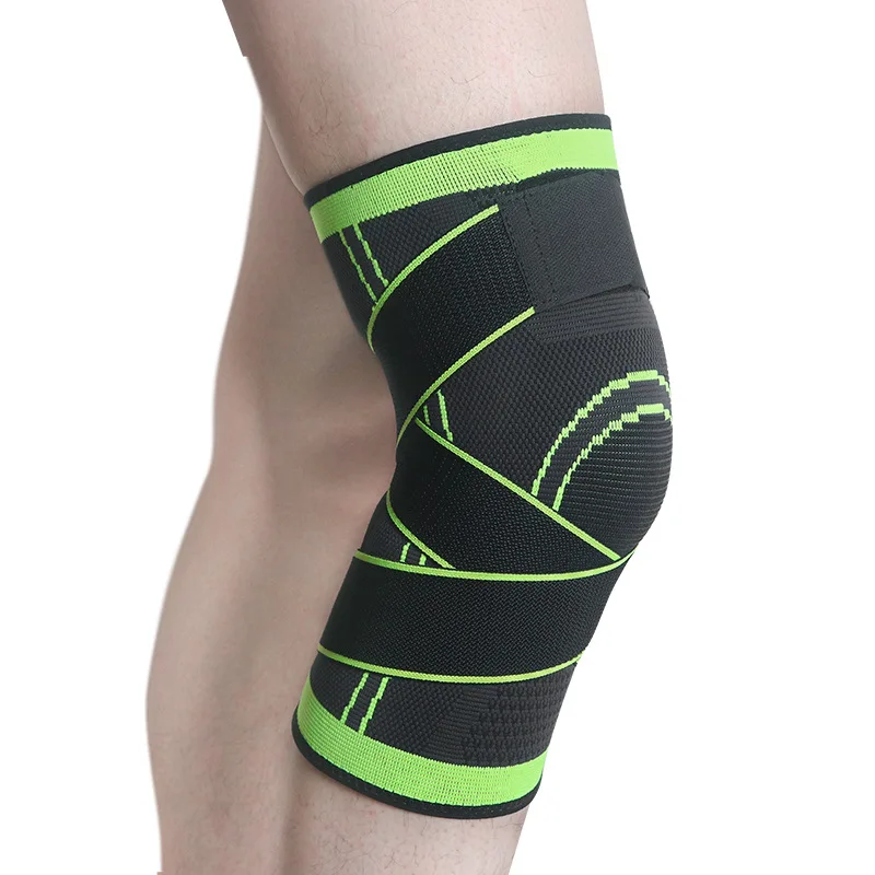 Nylon Knitted Elastic Adjustable Strap Compression Gym Sports Knee Support Brace Sleeves