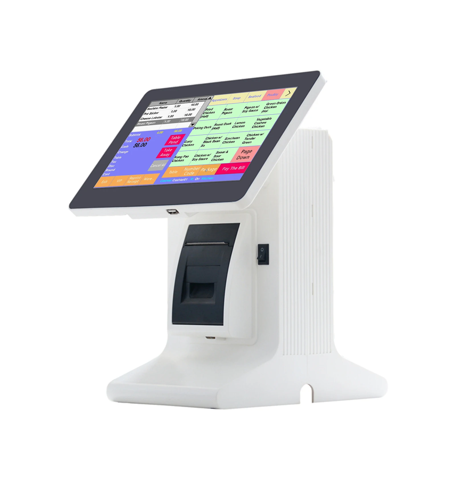 Máquina de caja registradora barata E86D, caja registradora con pantalla  táctil todo en uno fácil de operar con impresora integrada y software en