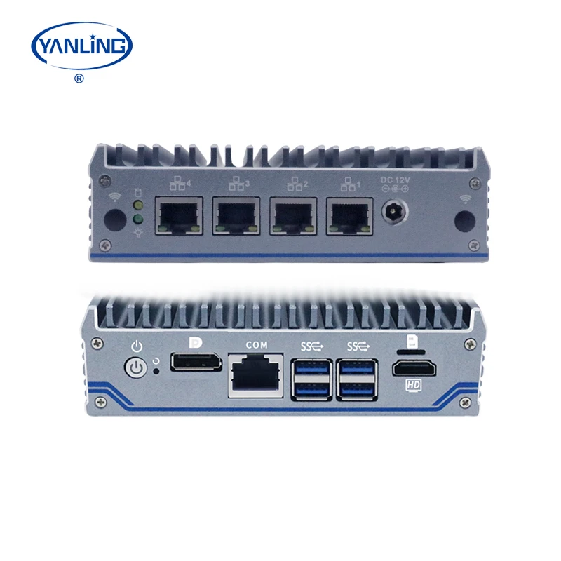 J1425 Quad Core Mini Computer Pfsense Fanless Barebone Industrial Firewall Mini Pc