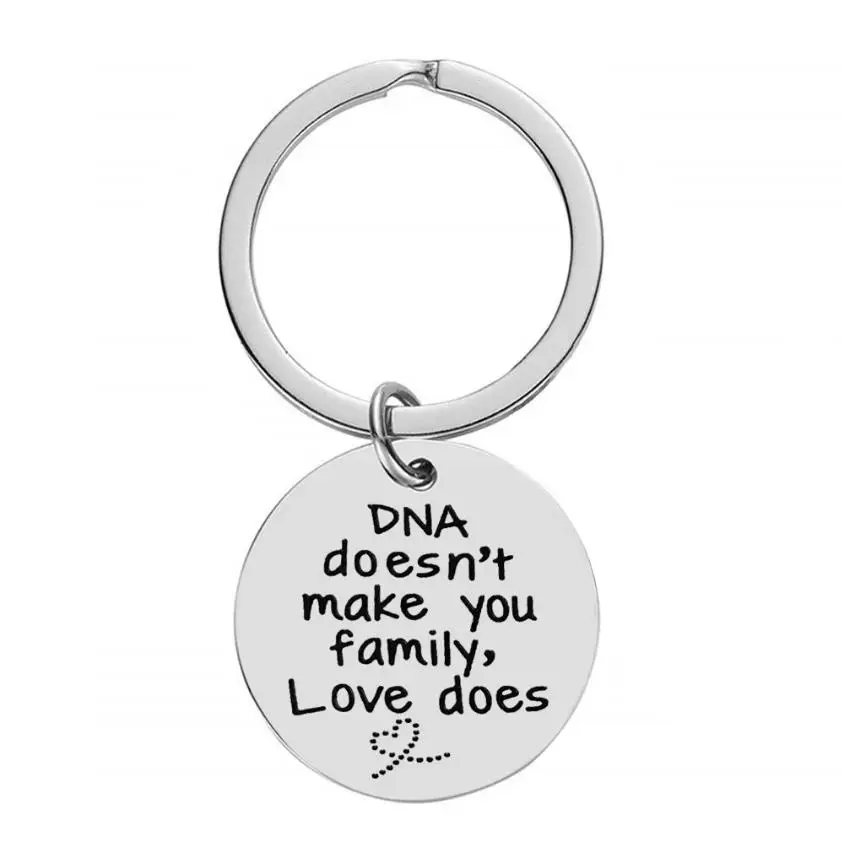 Father's Gift "DNA Doesn't Make You Family Love Does"Stainless Steel Keyha 