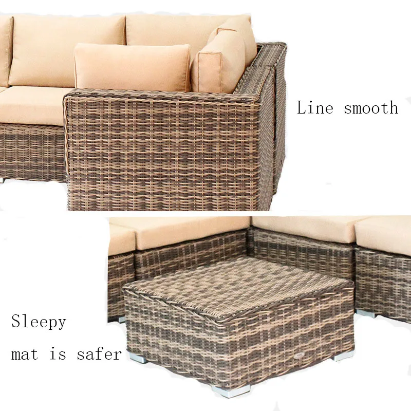 Outdoor Leisure Sofa Pe Vine Environmental Waterproof Restaurant Sofa