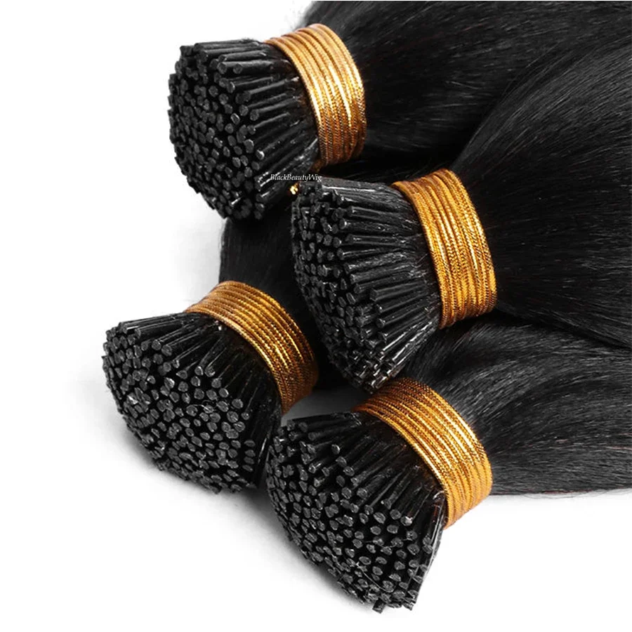 Extension per capelli umani Yaki lisci, brasiliani Remy, pre-incollati, con punta a I_voghion.com