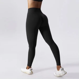 2026 New Design Running Tights Women Front Drawstring Hip up Outdoor Active Wear Fitness Workout Gym Sports Yoga Leggings