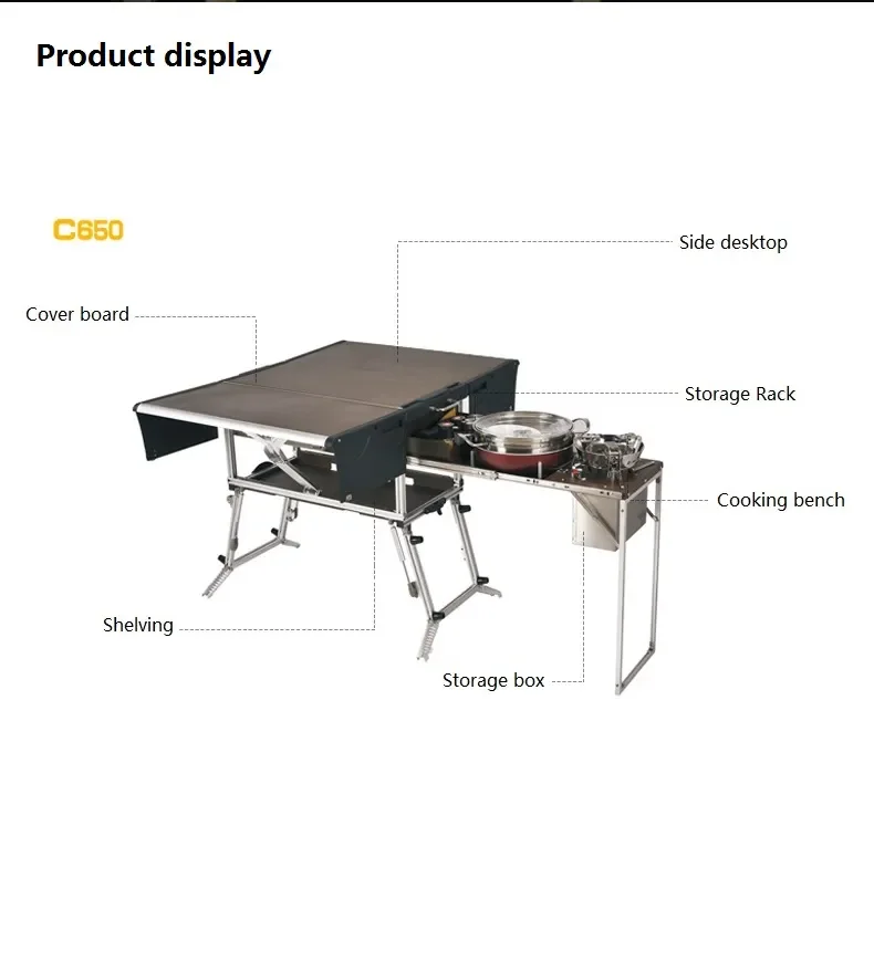 Bulin C650 New Item Quality Portable Camping Kitchen Foldable Camping Mobile Kitchen For Sale