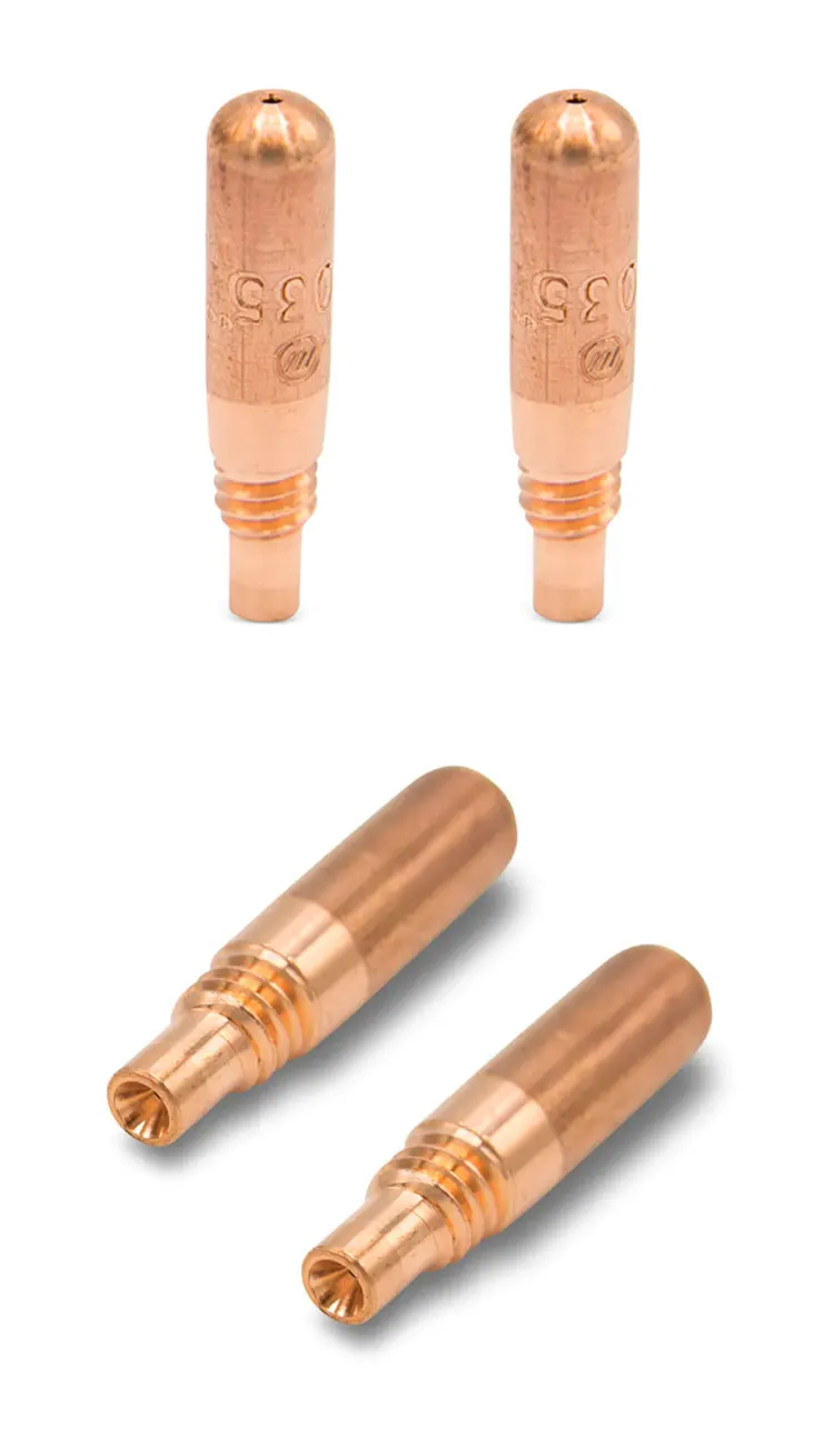 10 Punte Di Contatto T-M023 0.023″ (0,6mm) Per Torcia Miller MIG AccuLock MDX