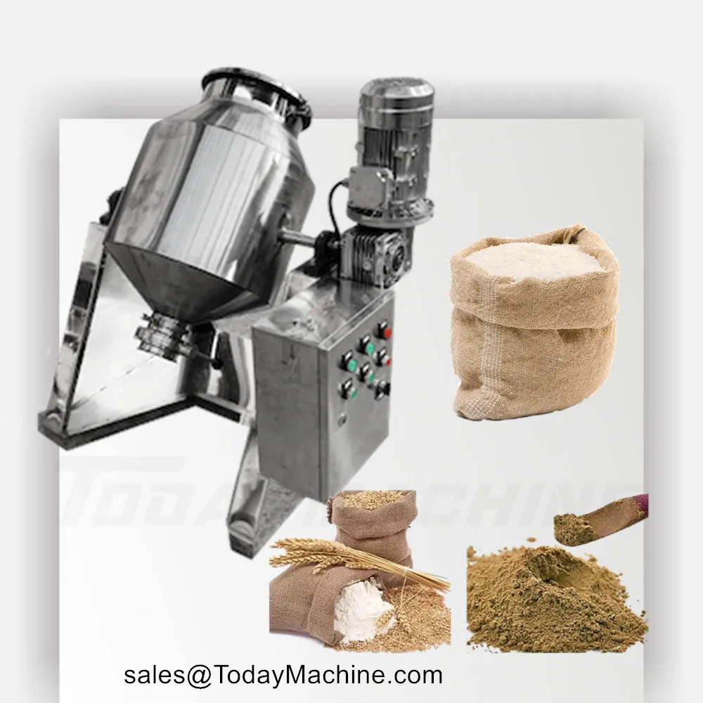 Lab Scale  Per Batch Powder Tumbling Mixer Rotating Drum Mixer