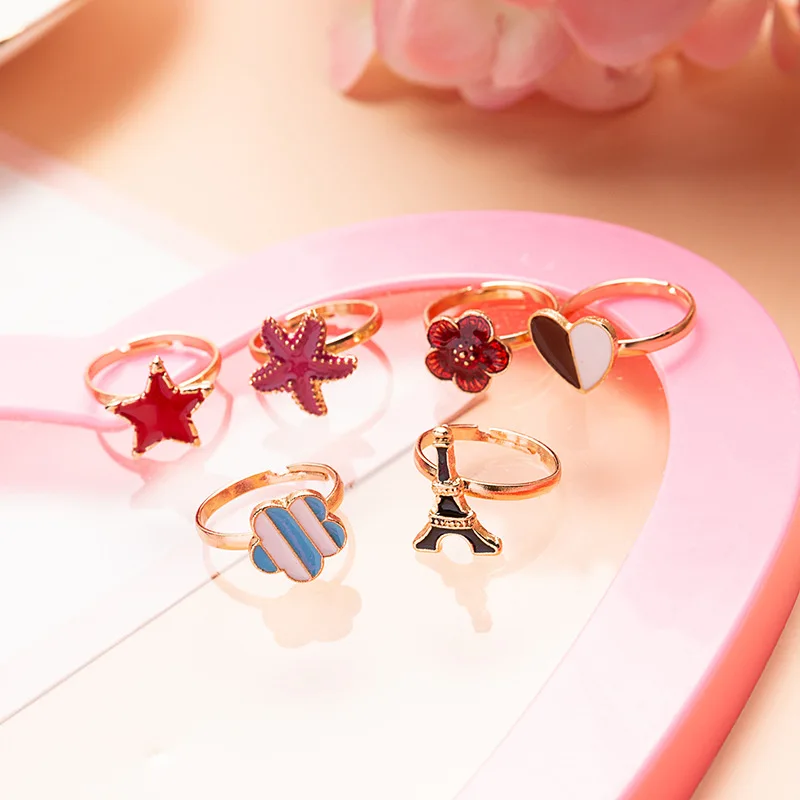 Wholesale 36pcs Set Cute Kid Rings Girl Gift Adjustable Children Rings