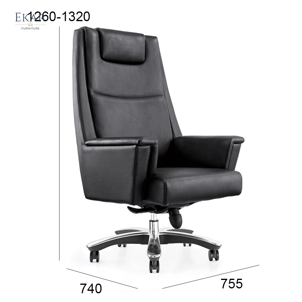 Premium Top-Grain Leather Office Chair with Padded Armrests  Ultimate Executive Comfort supplier