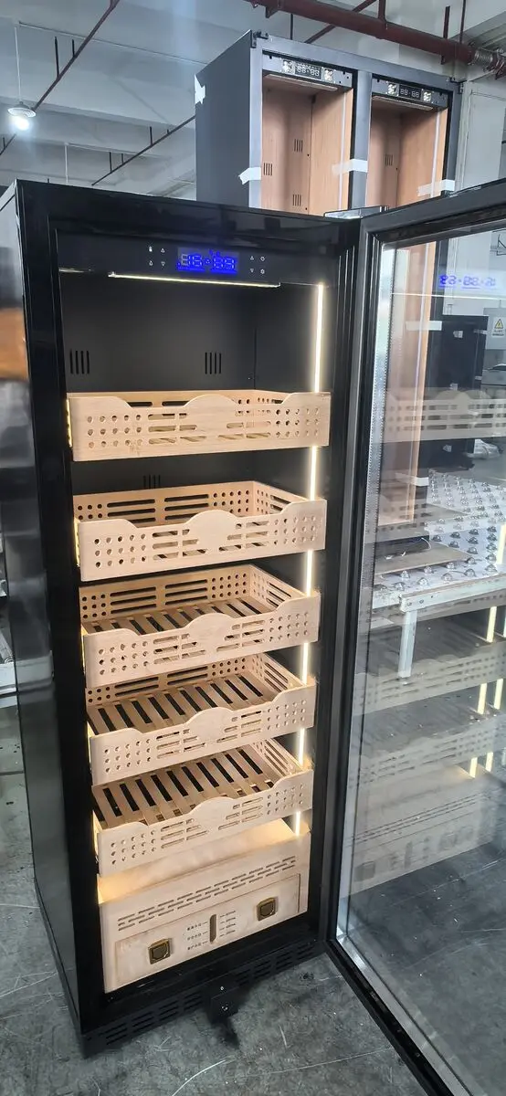 Large Electric Stainless Steel Cabinet Humidor with Adjustable Thermostat for Cigar Display - Image 4