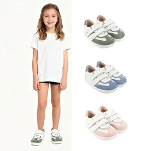 Babyhappy Custom Kids Footwear Leather Zero Drop Wide Toe Box Barefoot Shoes Ergonomic Sneaker for Children Kids