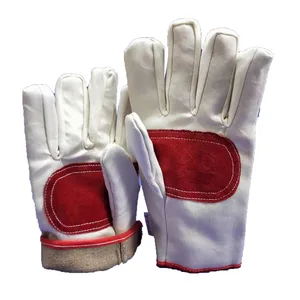 Wear-Resistant Safety Gloves Protective Composite Railway and Welding Canvas Gloves with Leather Accents