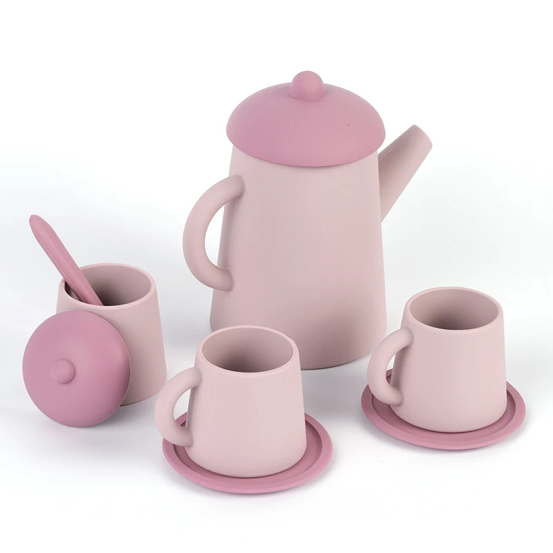 Оптовая продажа с завода, силиконовая чайная чашка без бисфенола А, кухонные наборы, игрушки для пищевых продуктов, Детские кухонные игрушки для детей