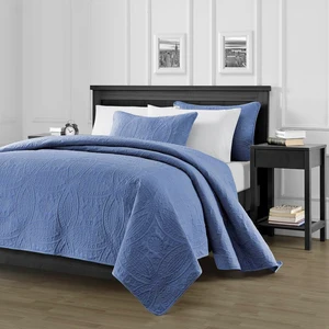 Custom 100% Polyester 40\" Microfiber Quilt Set Ultrasonic Quilting Emboss Coverlet Home Use Bedspread with Stitching Technique