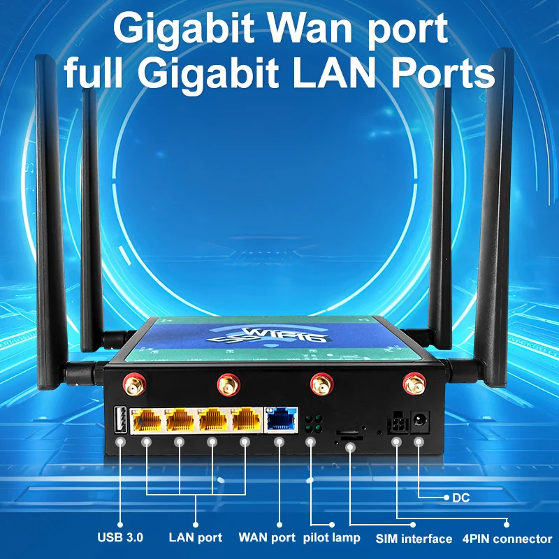 High Speed 11AX 3000Mbps 128MB Flash Openwrt Modem Wifi Sim Router 5G for Bus
