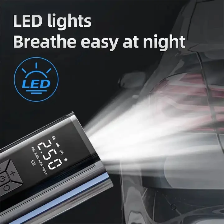 150psi Electric Tire Pump 4500 Mah Mini Wireless Inflator Portable Compressor Digital Car Pump