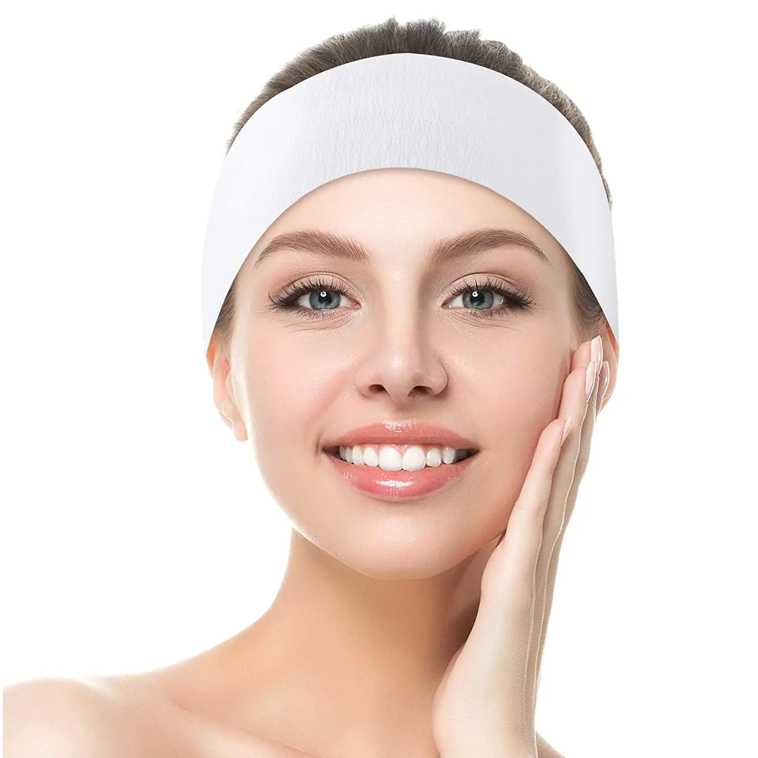 Disposable Spa Elastic Headbands Stretch Non-Woven Women Facial Headband Soft Skin Care Hair Band With Convenient 2