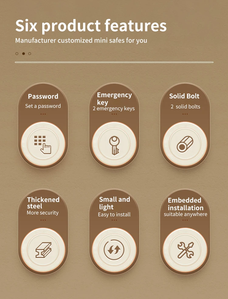 CEQSAFE  Digital Safe Box Steel Safes Money Bank Mini Household Password Key OEM Safety Security Box details