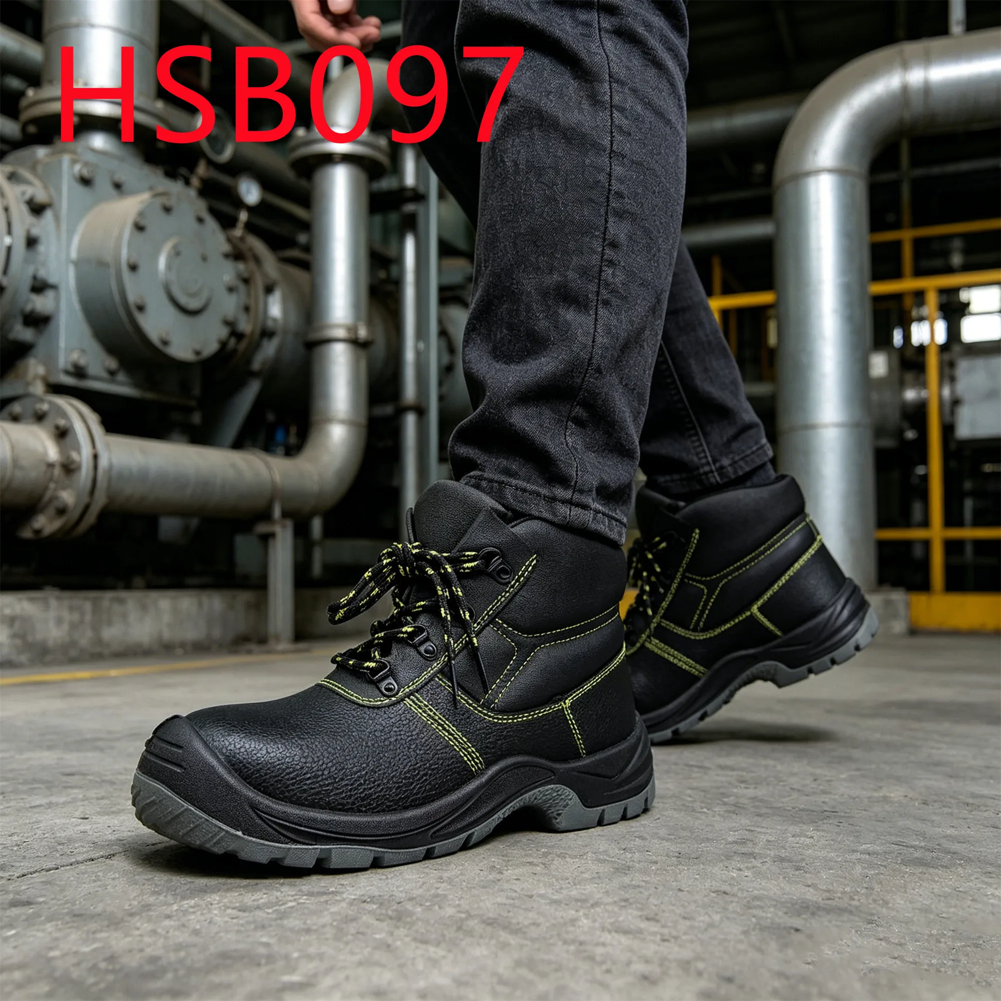 HY,Tunnel Excavation Toe protection Sturdy Safety Leather Boots Industrial Construction Personal Anti-nail Work Boots HSB097