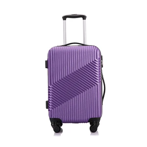 Wholesale 20 Inch Purple Color Luggage Hand Carry Bags Travel Trolley Luggage With 4 Wheels