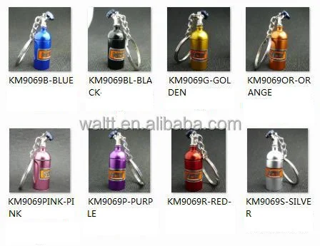 Anodised Turbo Keychain Mini Nitrous Oxide Bottle Urn Keyring Key Chain Ring Keyfob