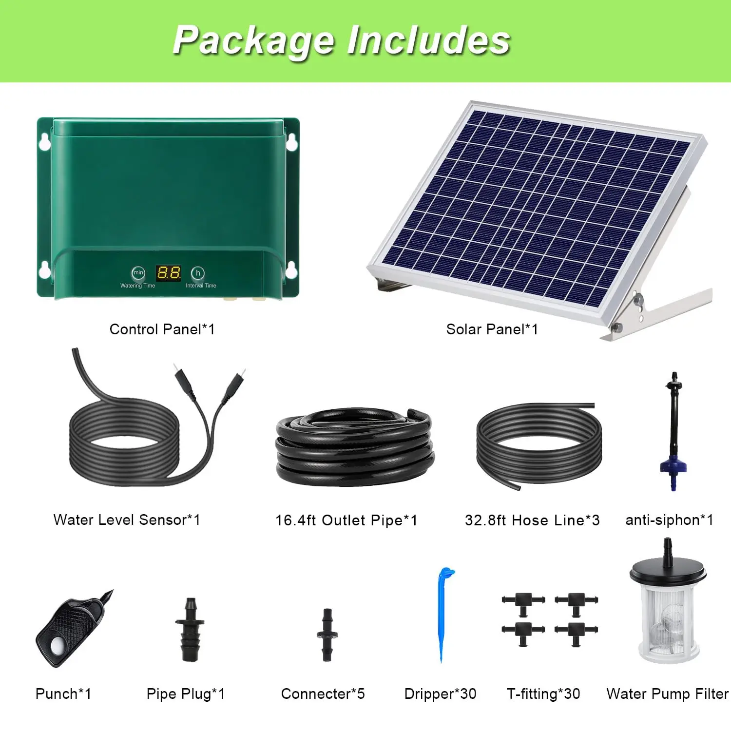 China Plant Watering System Smart Controller Equipment Kits Solar Drip System Hydroponics Equipment Watering Irrigation