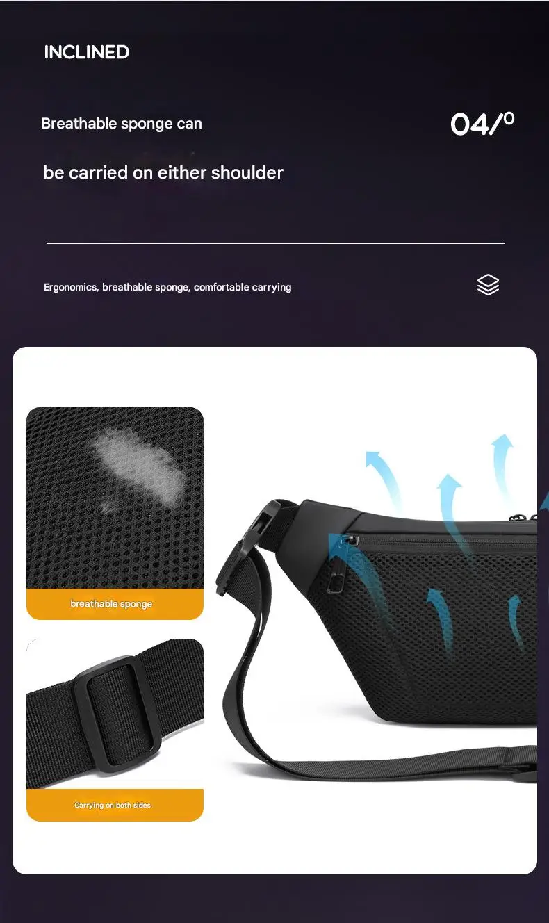 Men's New EV Shaped Waist Bag Fashionable Leisure Shoulder & Small Backpack Trendy Motorcycle Luggage & Saddlebags